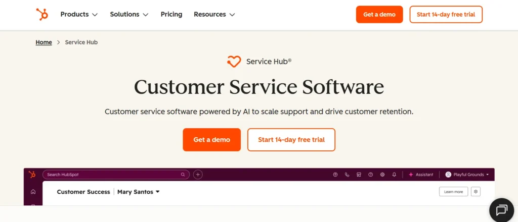 Hubspot service hub