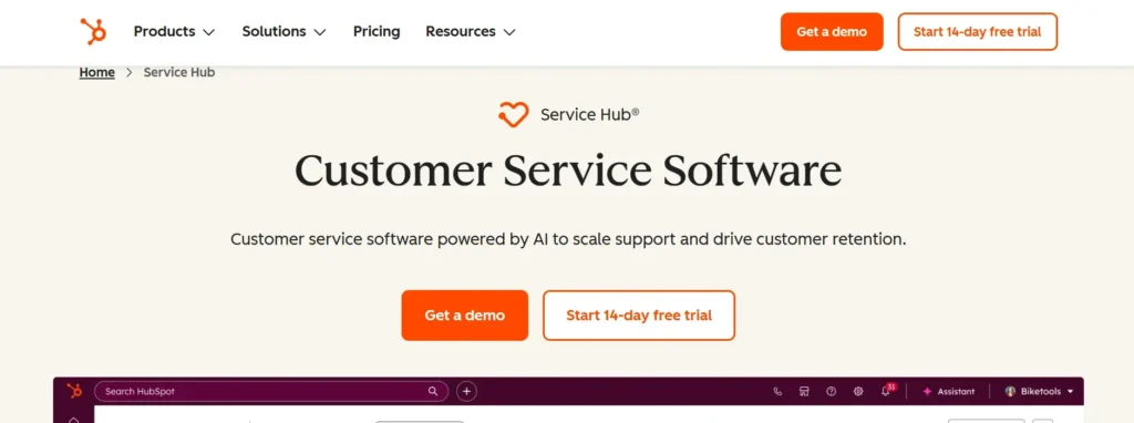 HubSpot service hub
