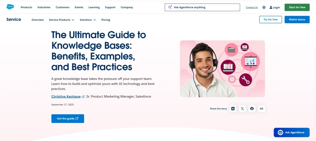 Salesforce knowledge management